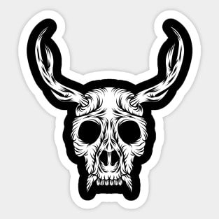 Creepy Gorilla Antlers Cool Unique Animal Skull Sticker